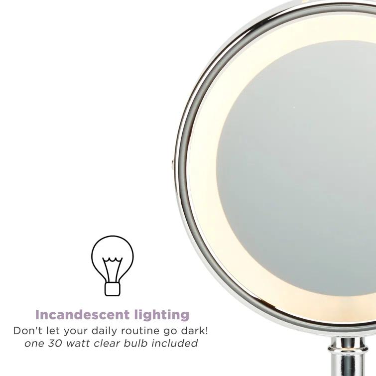 Conair Polished Chrome Double-Sided Round Mirror