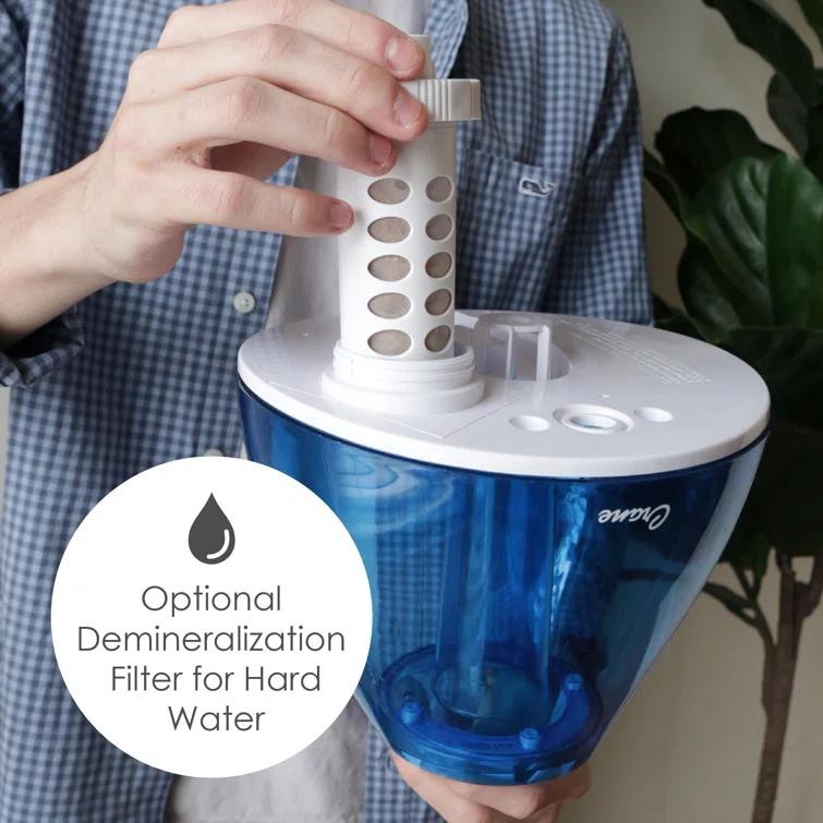 Crane USA 1 Gal. Cool Mist Ultrasonic Humidifier for Bedroom, Office, Nursery, Blue/White, Crane USA