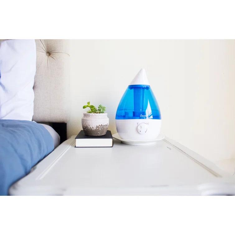 Crane USA 1 Gal. Cool Mist Ultrasonic Humidifier for Bedroom, Office, Nursery, Blue/White, Crane USA