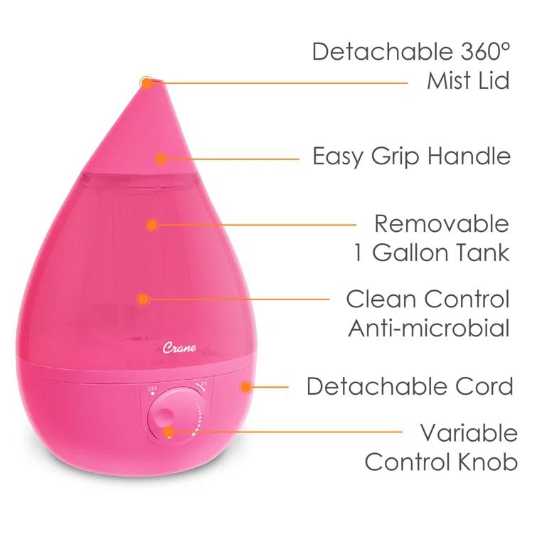 Crane USA Drop Cool-Mist Humidifier, 1 Gal.
