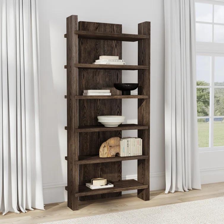 Doku Dark Brown Oak Wood 91" Bookcase
