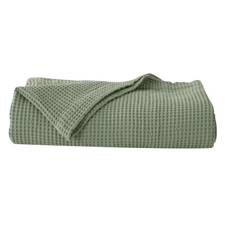 Solid Cotton Waffle Weave Blanket