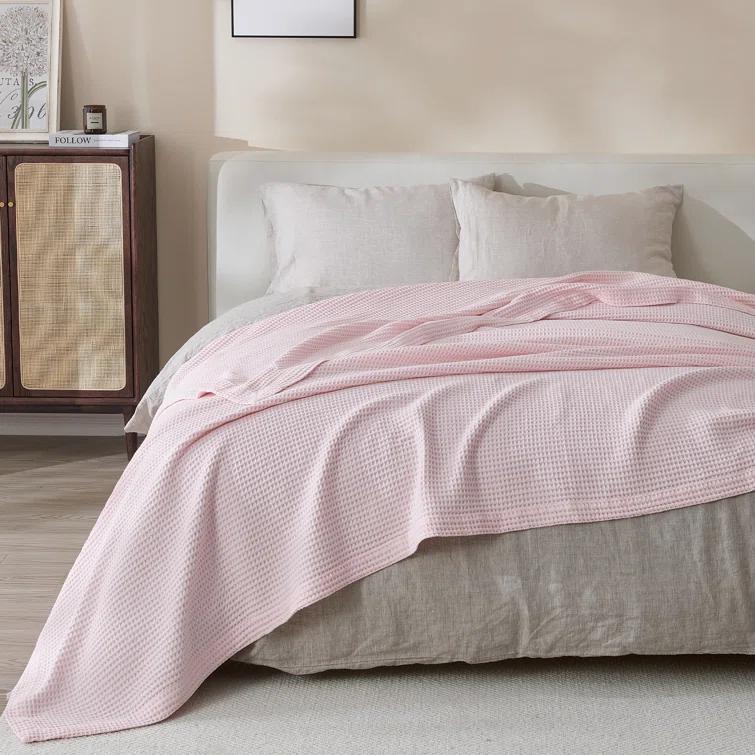 FreshFolds 100% Cotton Waffle Weave Blanket