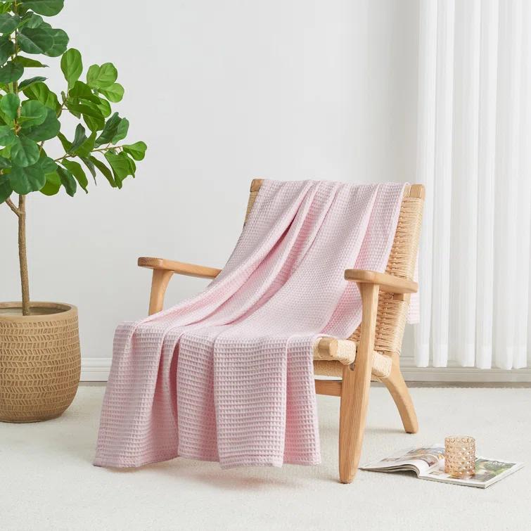 FreshFolds 100% Cotton Waffle Weave Blanket