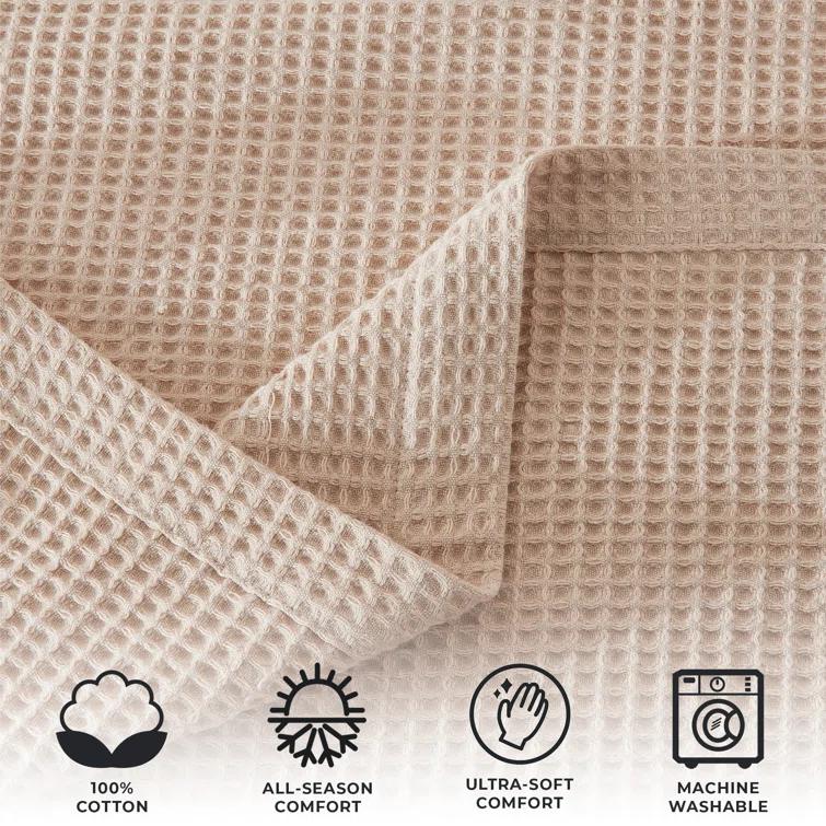 FreshFolds 100% Cotton Waffle Weave Blanket