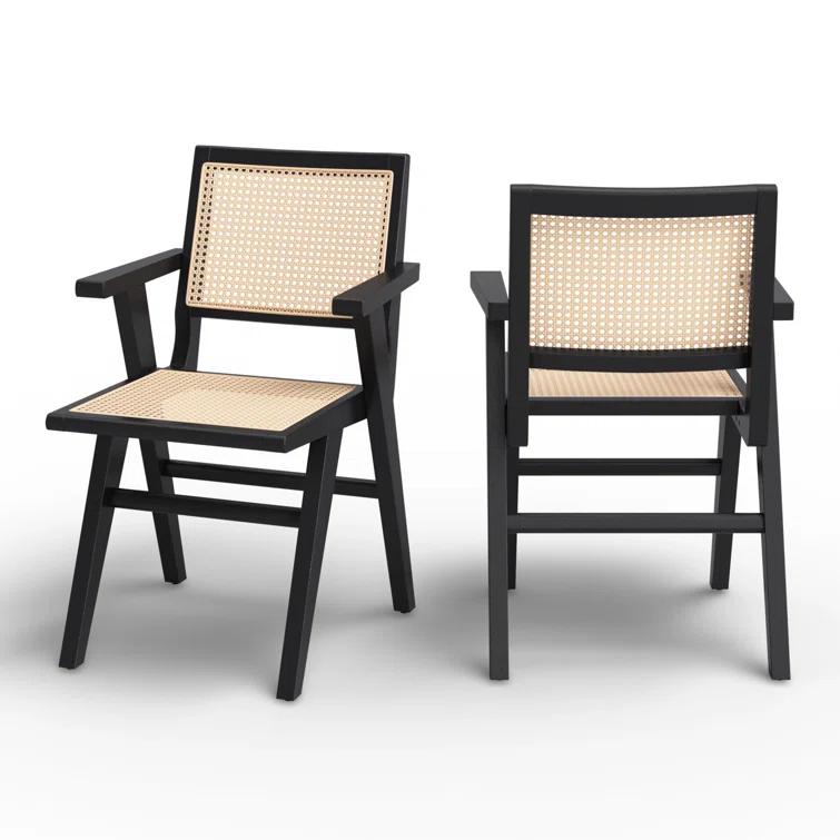 AllModern Atticus Cane Arm Chair (Set of 2)