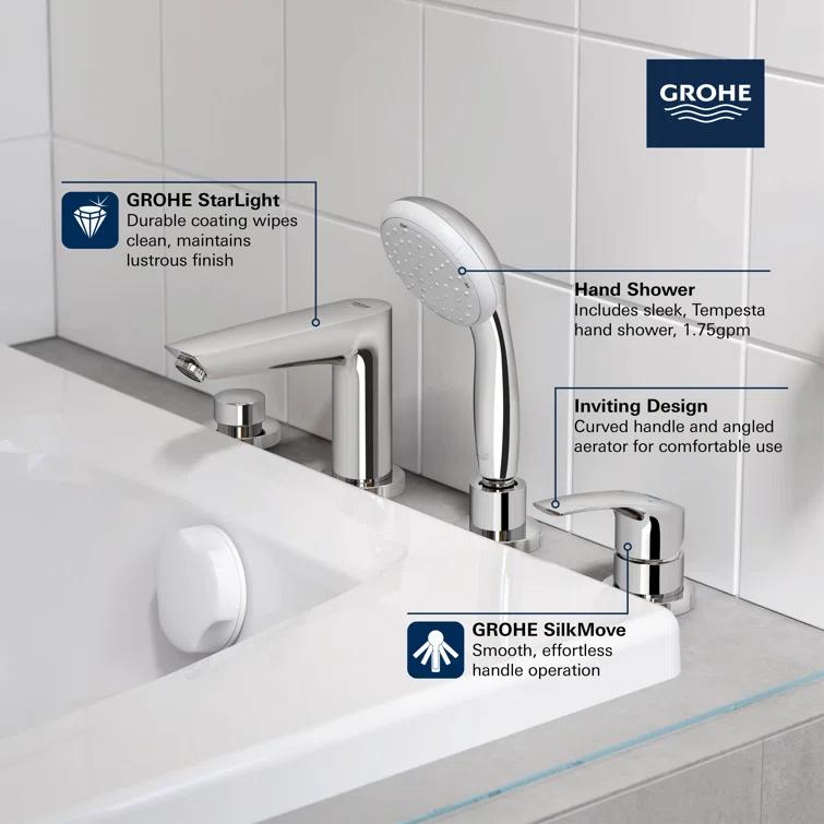 Eurosmart Single Handle Deck Mount Roman Tub Faucet Trim