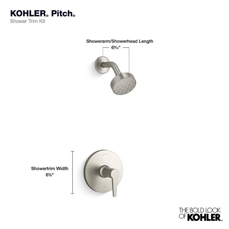 Pitch Rite-Temp Shower Trim Set, Less Showerhead