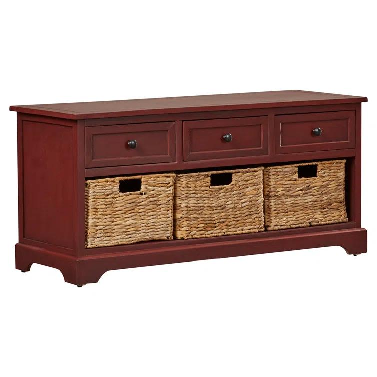 Adayla Solid Wood Drawers Storage Bench