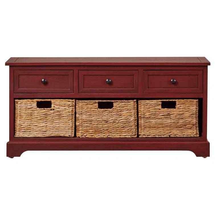 Adayla Solid Wood Drawers Storage Bench