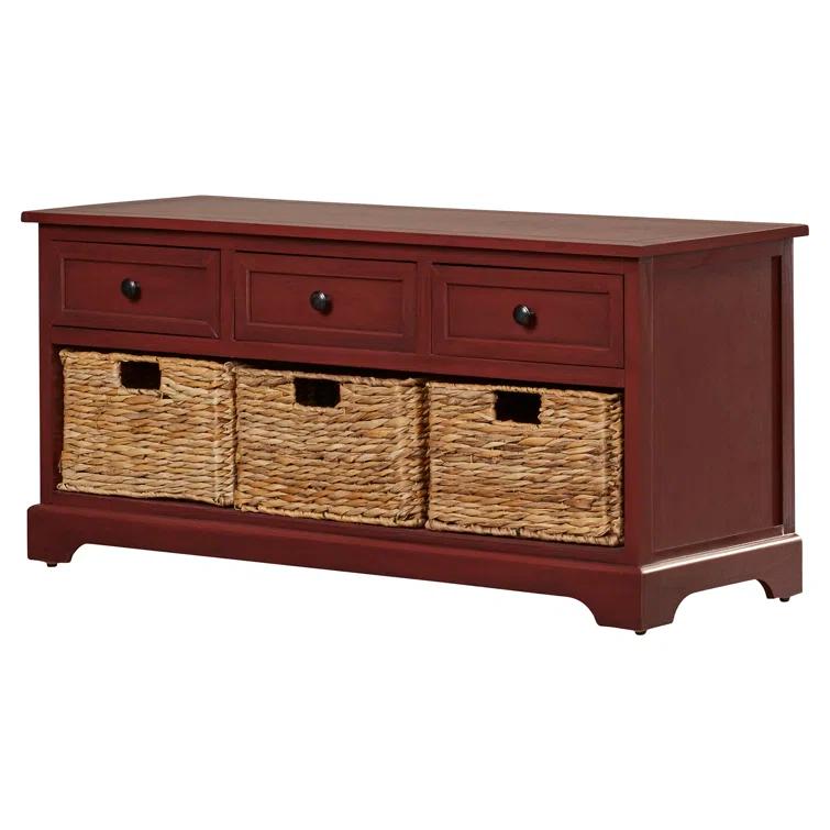 Adayla Solid Wood Drawers Storage Bench