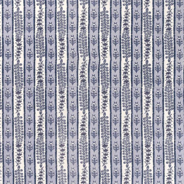 Blue Marine Floral Rectangular Fabric Tablecloth 71x128