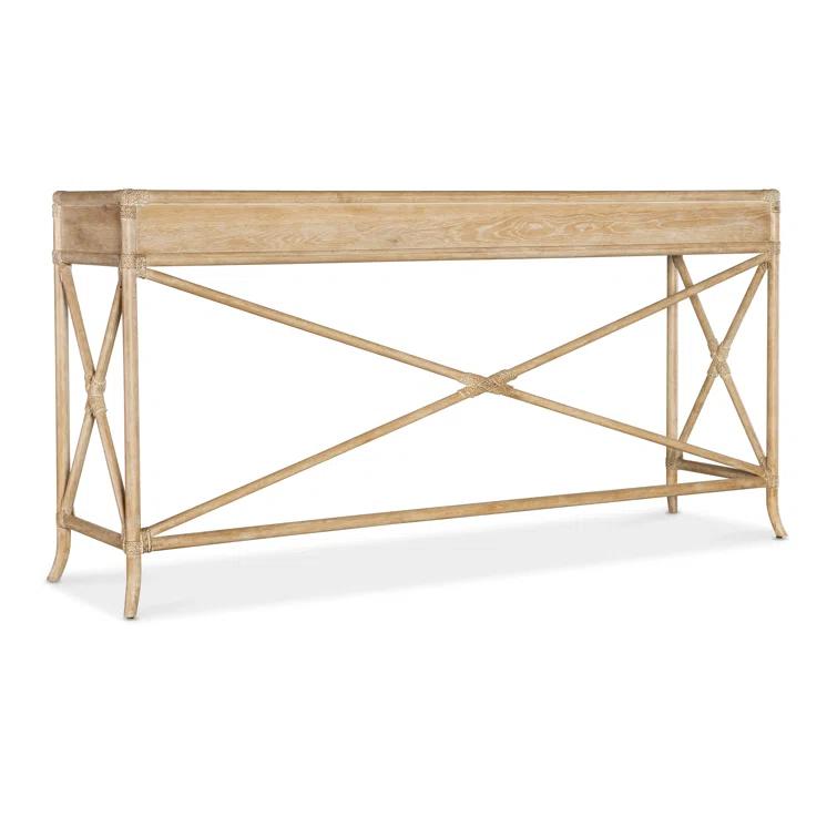 Dune Beige Oak and Maple Rectangular Console Table with Storage