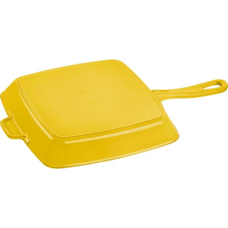 Staub 12" Citron Enameled Cast Iron Square Grill Pan