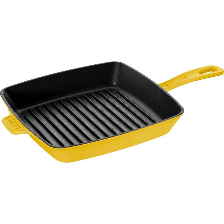 Staub 12" Citron Enameled Cast Iron Square Grill Pan