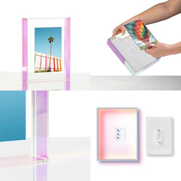 Float Frame for Tabletop or Wall with Magnetic Photo Holder
