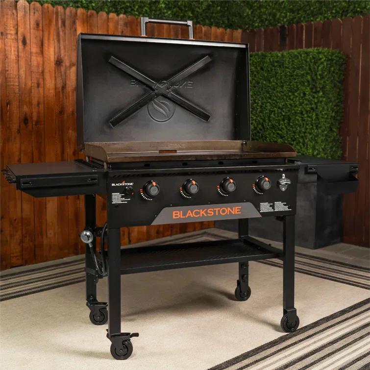 Blackstone 4-Burner 36" Omnivore Griddle with Hood and Extendable Side Shelves
