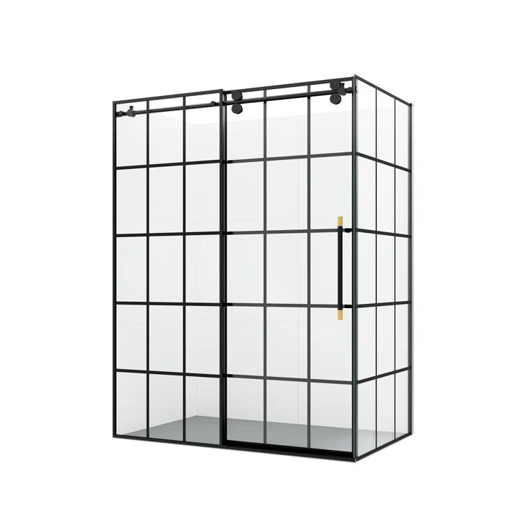 Puente 60'' W 78'' H Framed Rectangle Reversible Shower Enclosure
