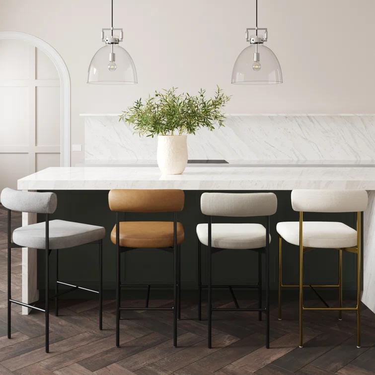 Dahlia Upholstered Counter Stool with Metal Frame