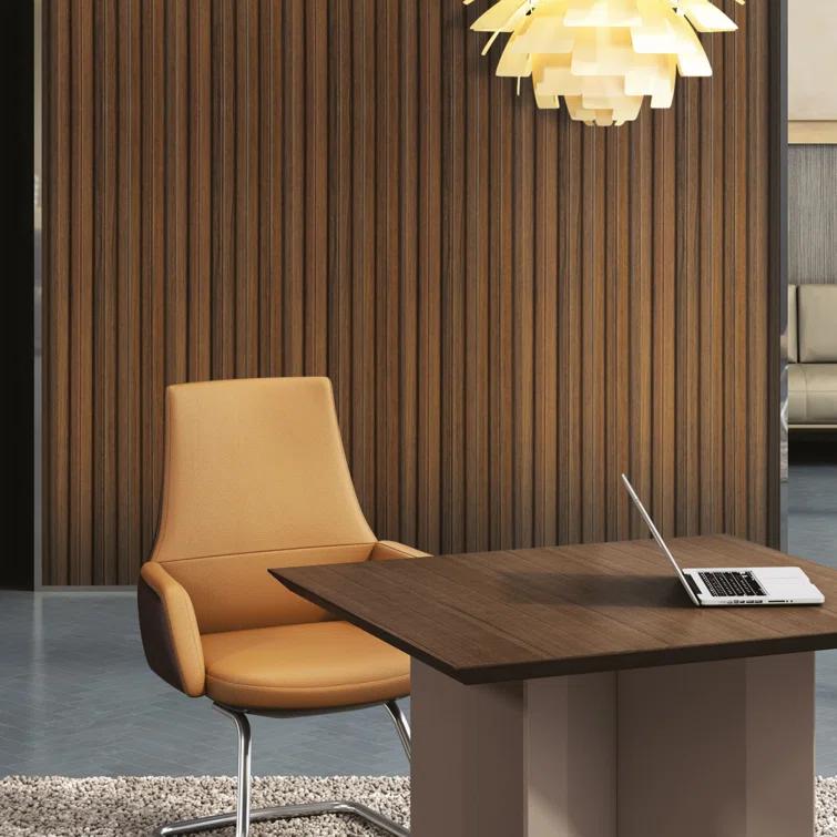 Large Slats 112" L x 9.5" W x 0.5" D Polystyrene Glue-up Wood Slat Walls 147 sq.ft.