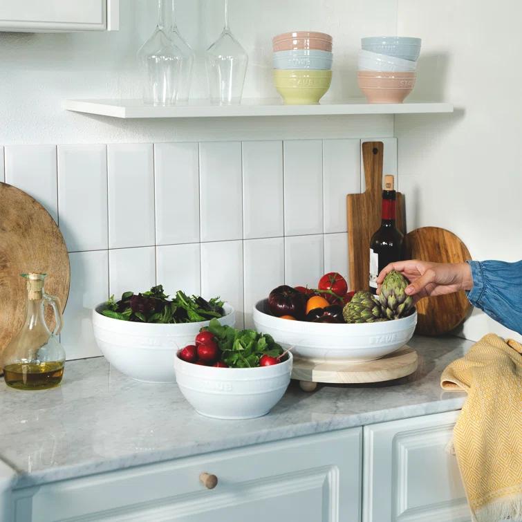 Staub White 2-Piece Nested Serve Bowl Set