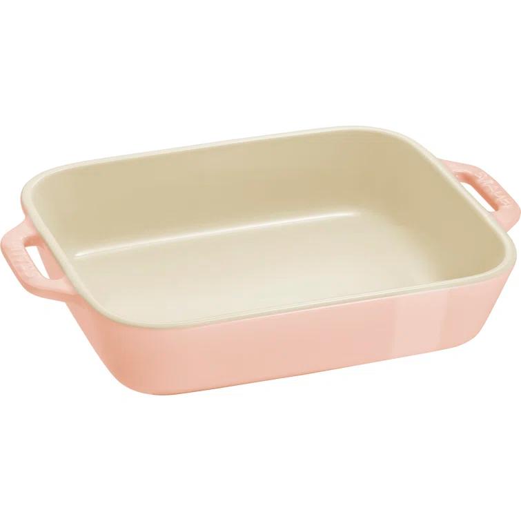 Staub Macaron Pastel Pink Rectangular Bakers, Set of 2