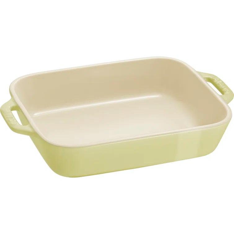 Staub Macaron Pastel Green Rectangular Bakers, Set of 2