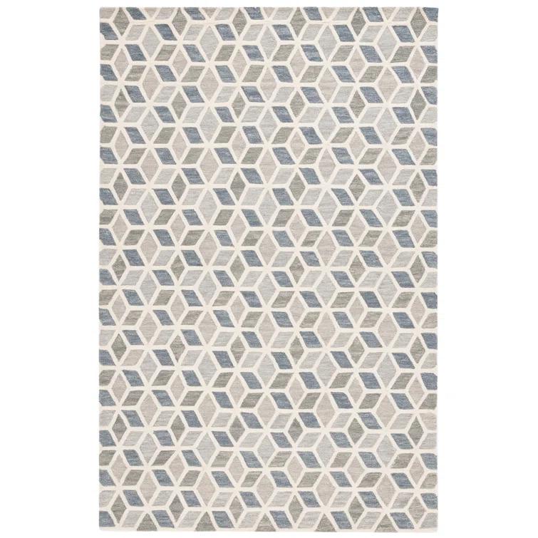 Ebony Hand Tufted 80% Wool And 20% Cotton Geometric Rug