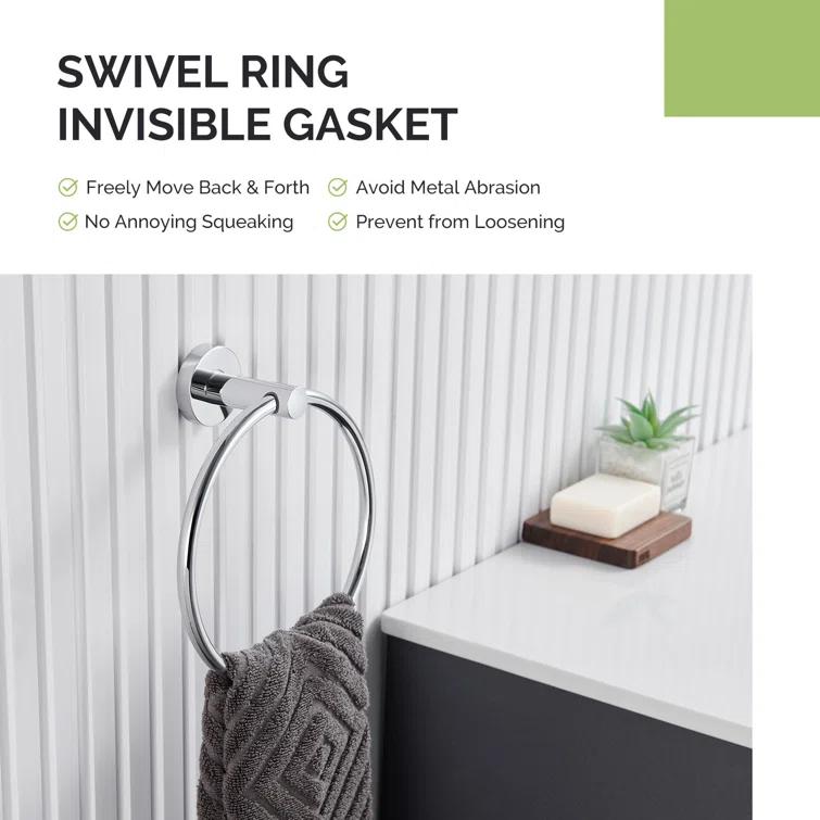APLusee Wall Mounted Stainless Steel Bathroom Towel Ring AE101