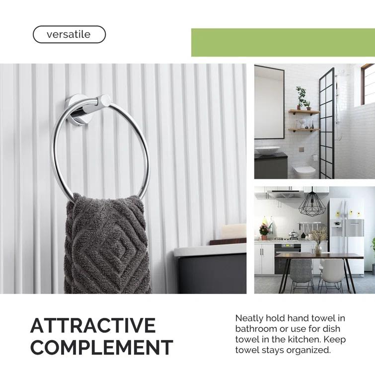 APLusee Wall Mounted Stainless Steel Bathroom Towel Ring AE101