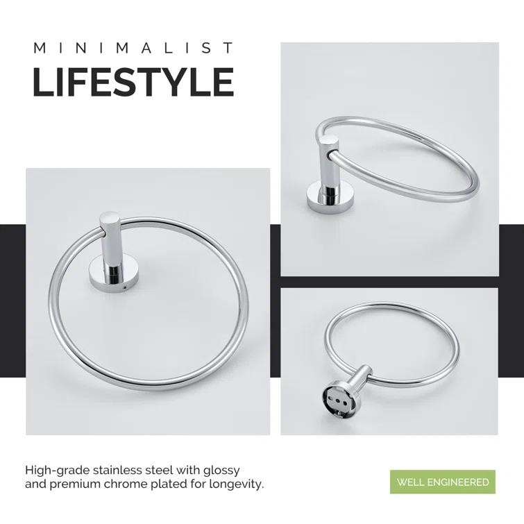 APLusee Wall Mounted Stainless Steel Bathroom Towel Ring AE101