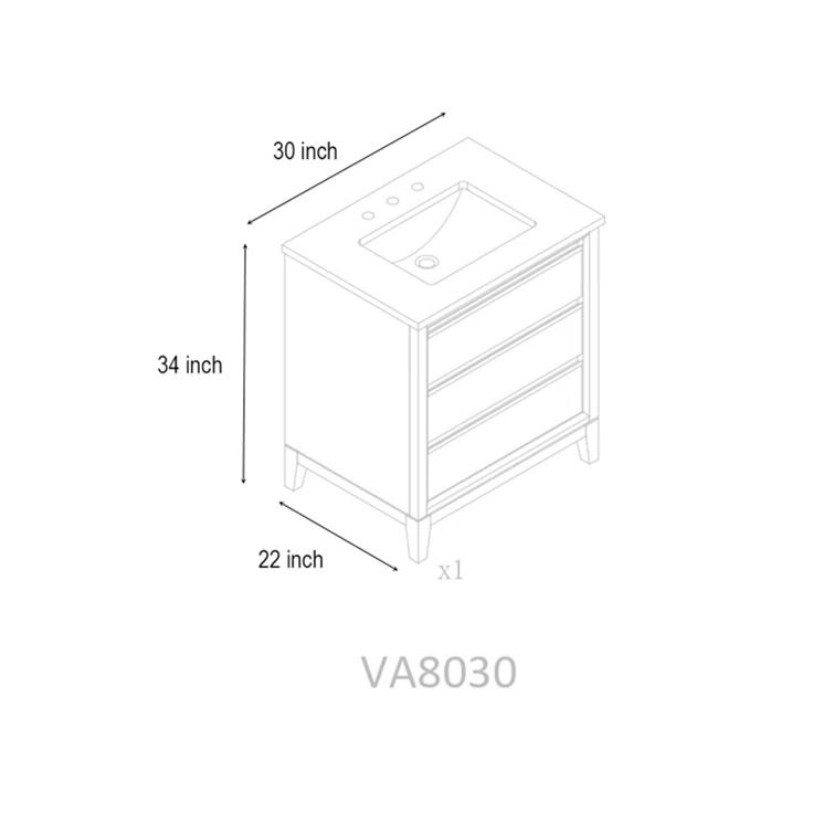 30 Single Bathroom Vanity with Top
