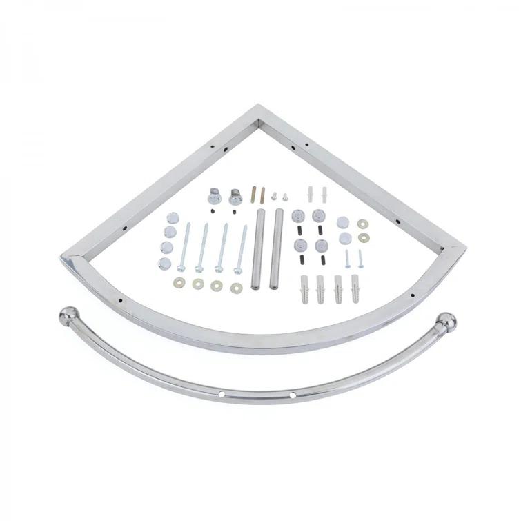 The Renovators Supply Inc. 10889 Round Corner Glass Wall Mount Bathroom Vessel Sink with Chrome Faucet Towel Bar