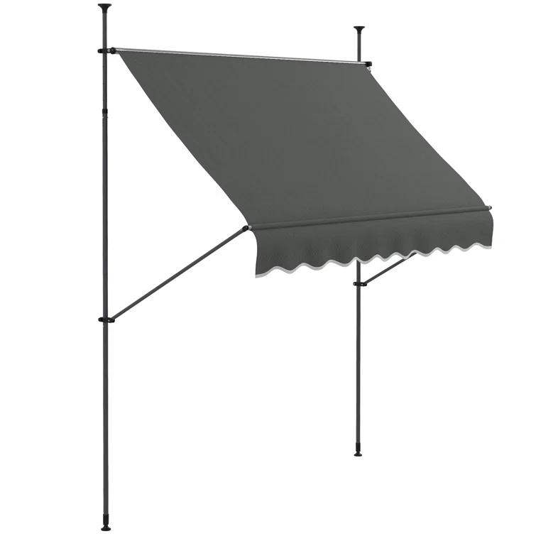 Outsunny D Polyester Cover Retractable Patio Awning