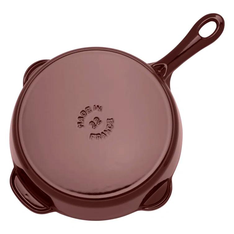 STAUB Cast Iron 8.5-inch Traditional Deep Skillet - Grenadine