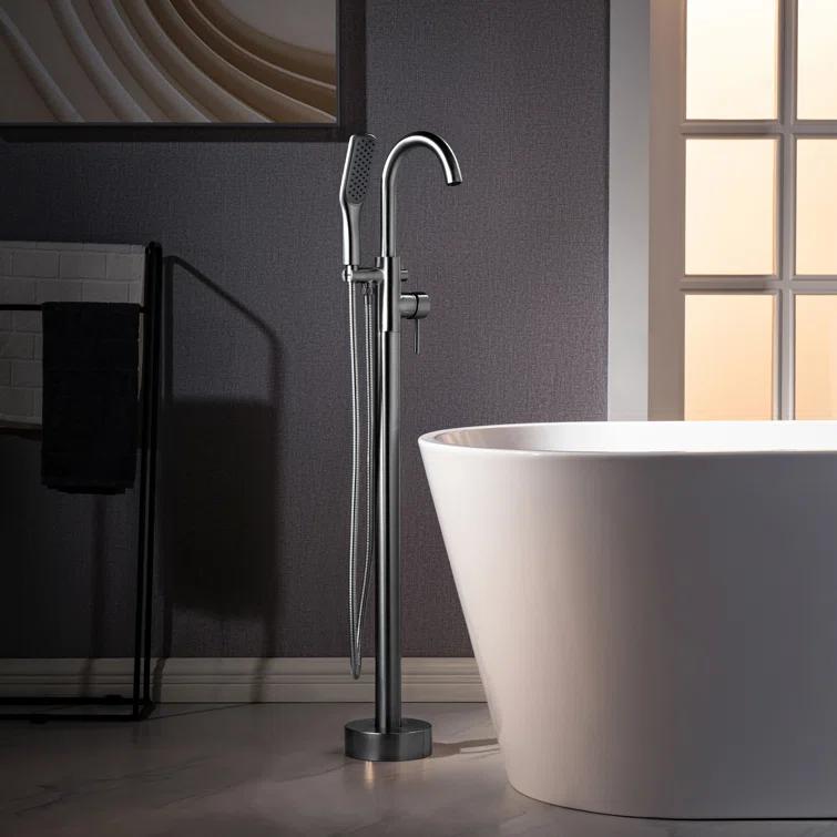 Single Handle Floor Mounted Freestanding Tub Faucet