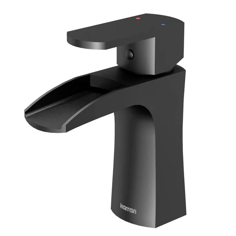 Karran Kassel Single Handle Single Hole Basin Bathroom Faucet With Matching Pop-up Drain