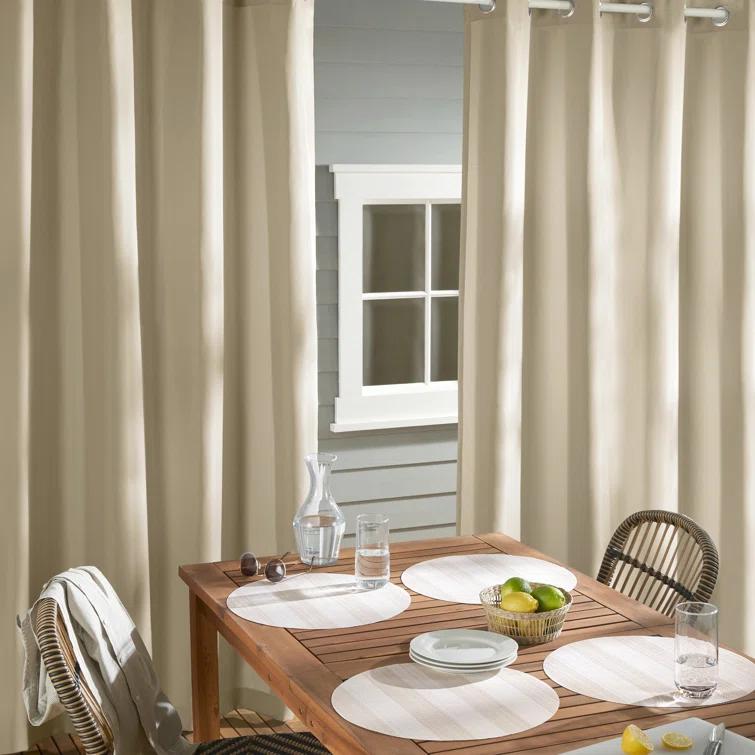 Cabana Solid Heavyweight Indoor Outdoor Curtains