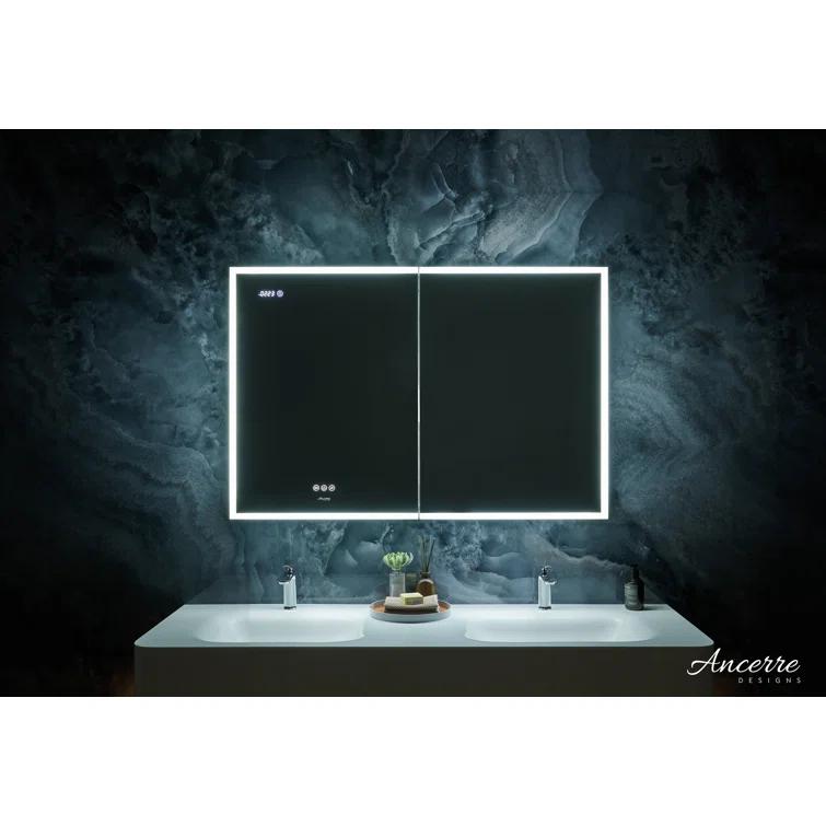 Ancerre Designs Pagani LED Mirror Medicine Cabinet With Defogger, Dimmer, Magnifier & USB Outlet