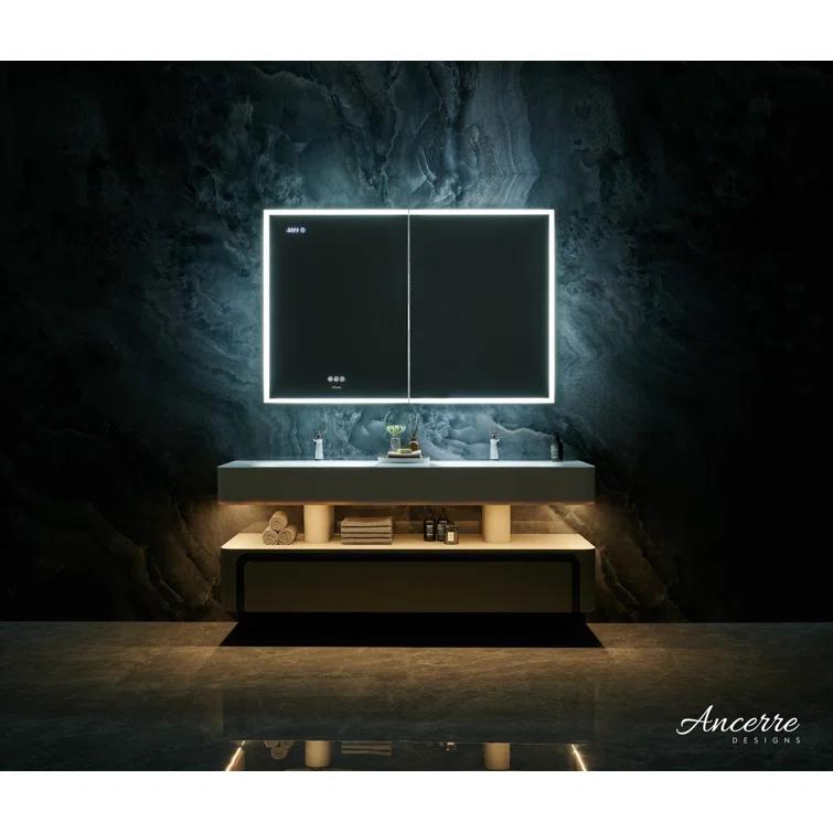 Ancerre Designs Pagani LED Mirror Medicine Cabinet With Defogger, Dimmer, Magnifier & USB Outlet