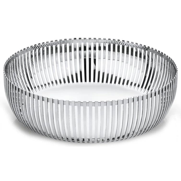 Alessi Round Basket, 23cm, Silver
