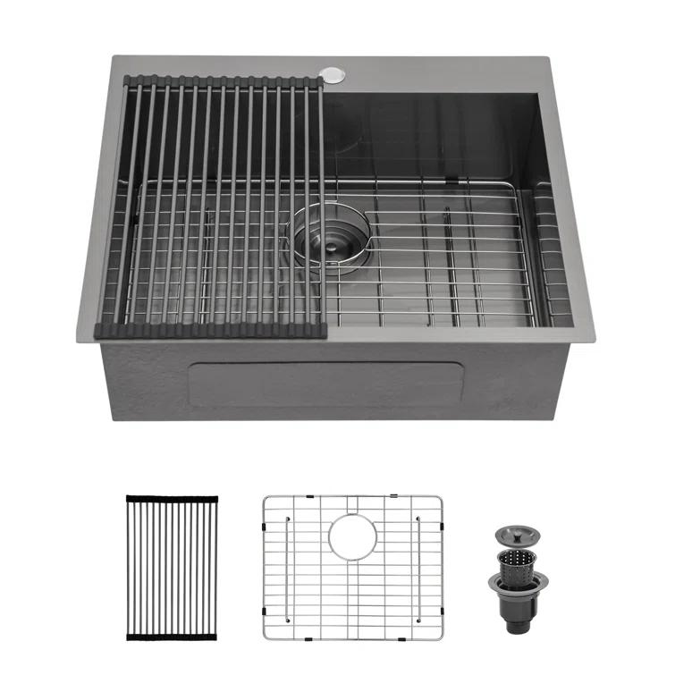 28'' L Drop-In Single Bowl Stainless Steel Kitchen Sink