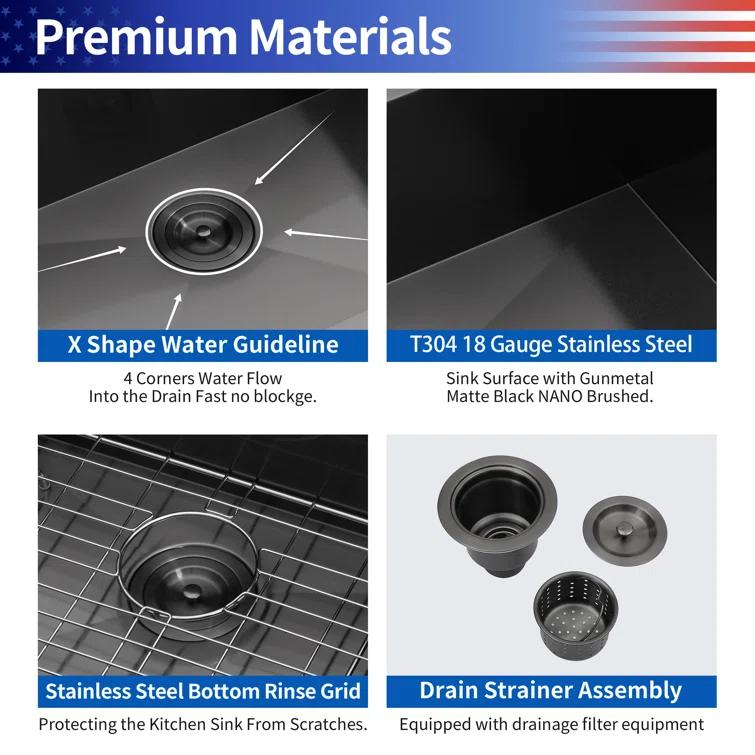 28'' L Drop-In Single Bowl Stainless Steel Kitchen Sink