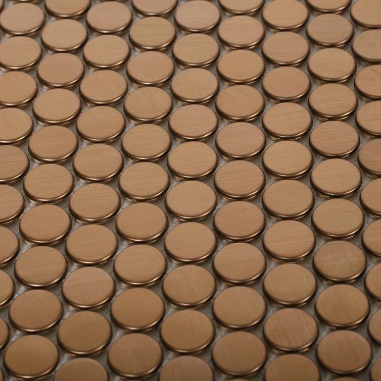 Stainless Steel 0.75" x 0.75" Stainless Steel Penny Round Mosaic Wall Tile