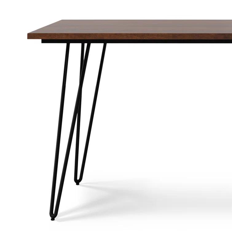 Hunter Solid Wood Top Metal Base Dining Table