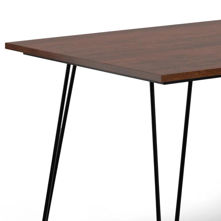 Hunter Solid Wood Top Metal Base Dining Table