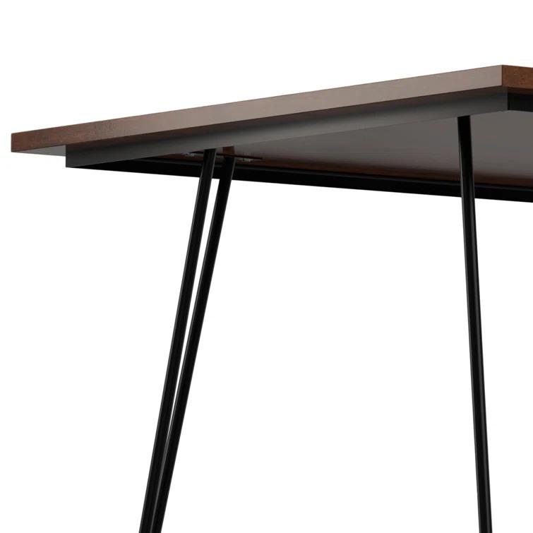Hunter Solid Wood Top Metal Base Dining Table