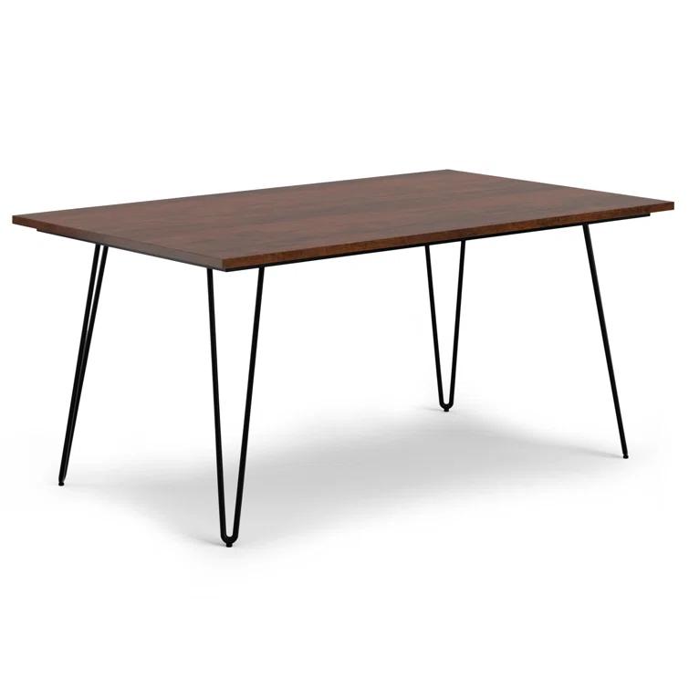 Hunter Solid Wood Top Metal Base Dining Table