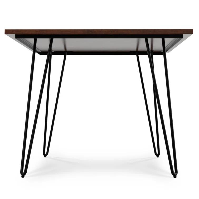 Hunter Solid Wood Top Metal Base Dining Table