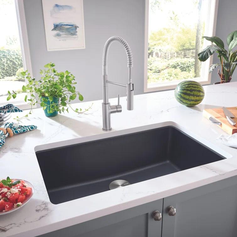 Liven SILGRANIT 33" L x 22" W Drop-In/Undermount Kitchen Sink